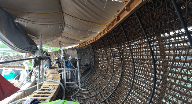 다중곡면구조물 공법